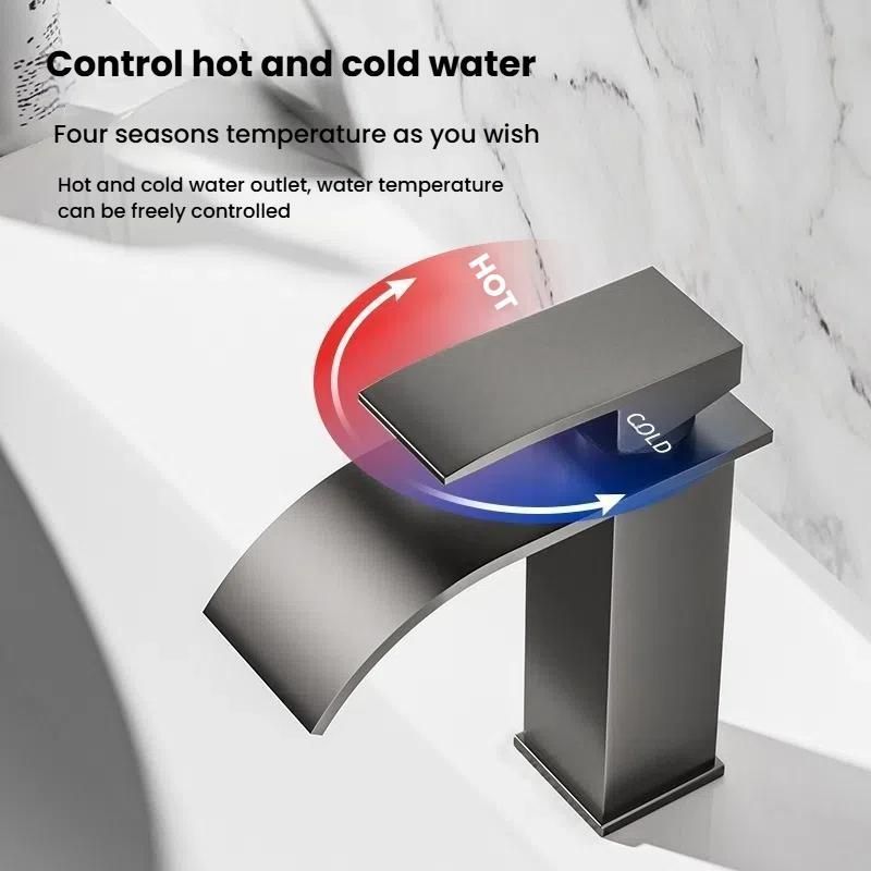 Waterfall Wash Basin Faucet S Low Silver Plating