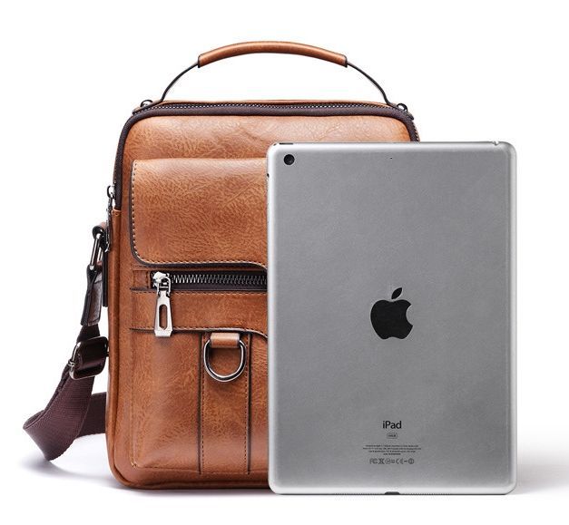 Men Shoulder Bag PU Leather Messenger Bag Crossbody Handbag Satchel Sling Bags