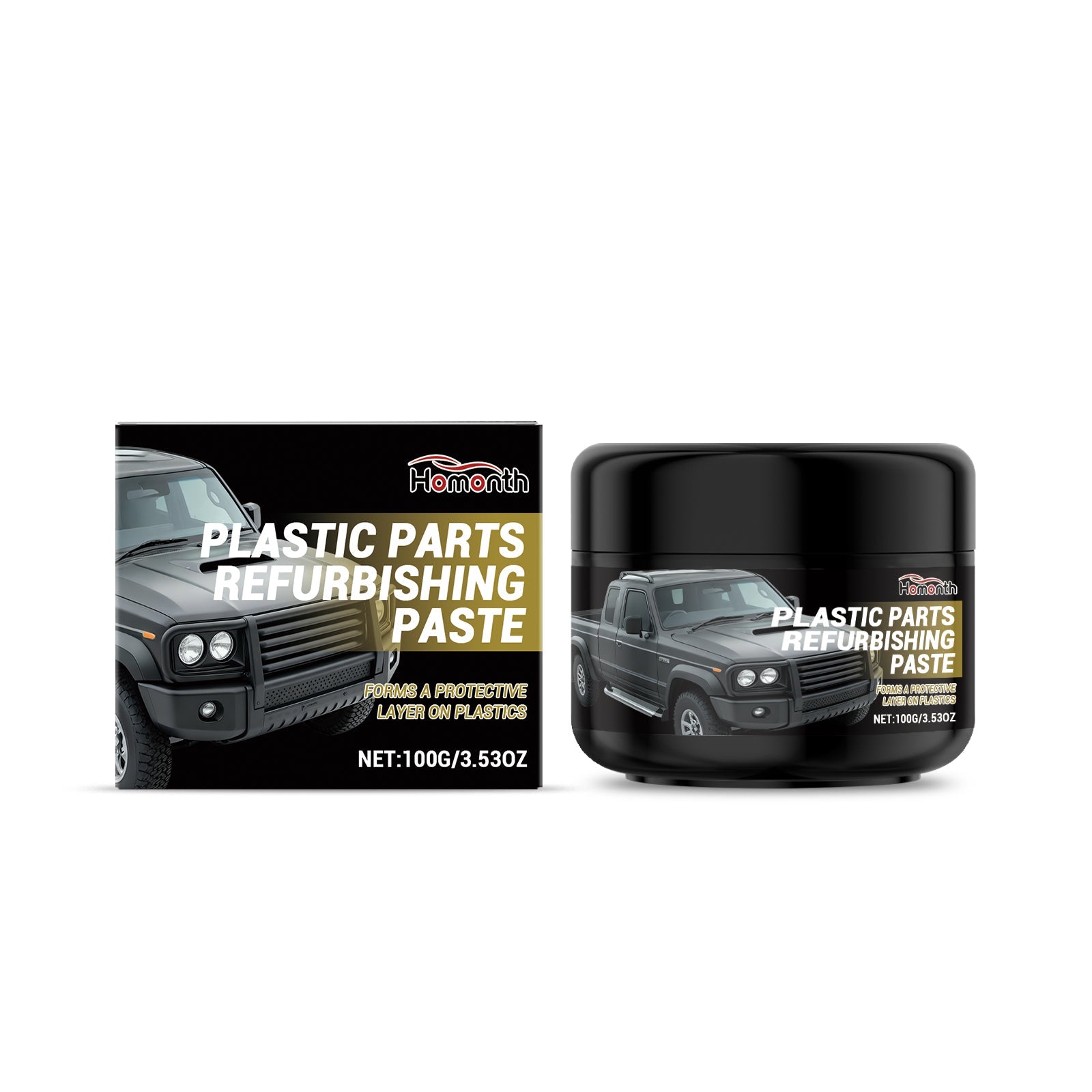 Car Interior Refurbishment Paste, Luster Rejuvenation, Easy Plastic Care, Multi-Material Restoration ,100g