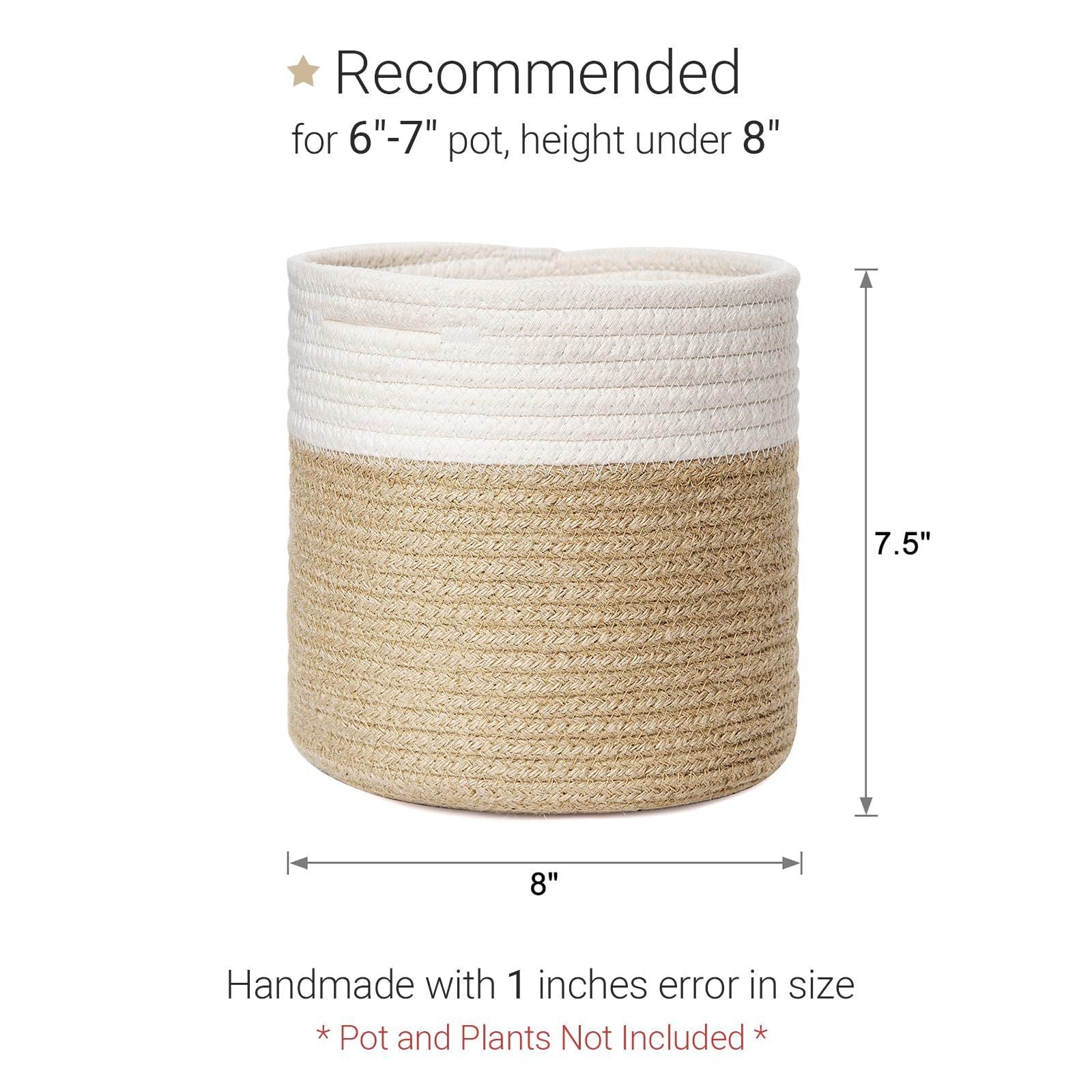 Dahey Small Cotton Rope Woven Coiled Basket for Home