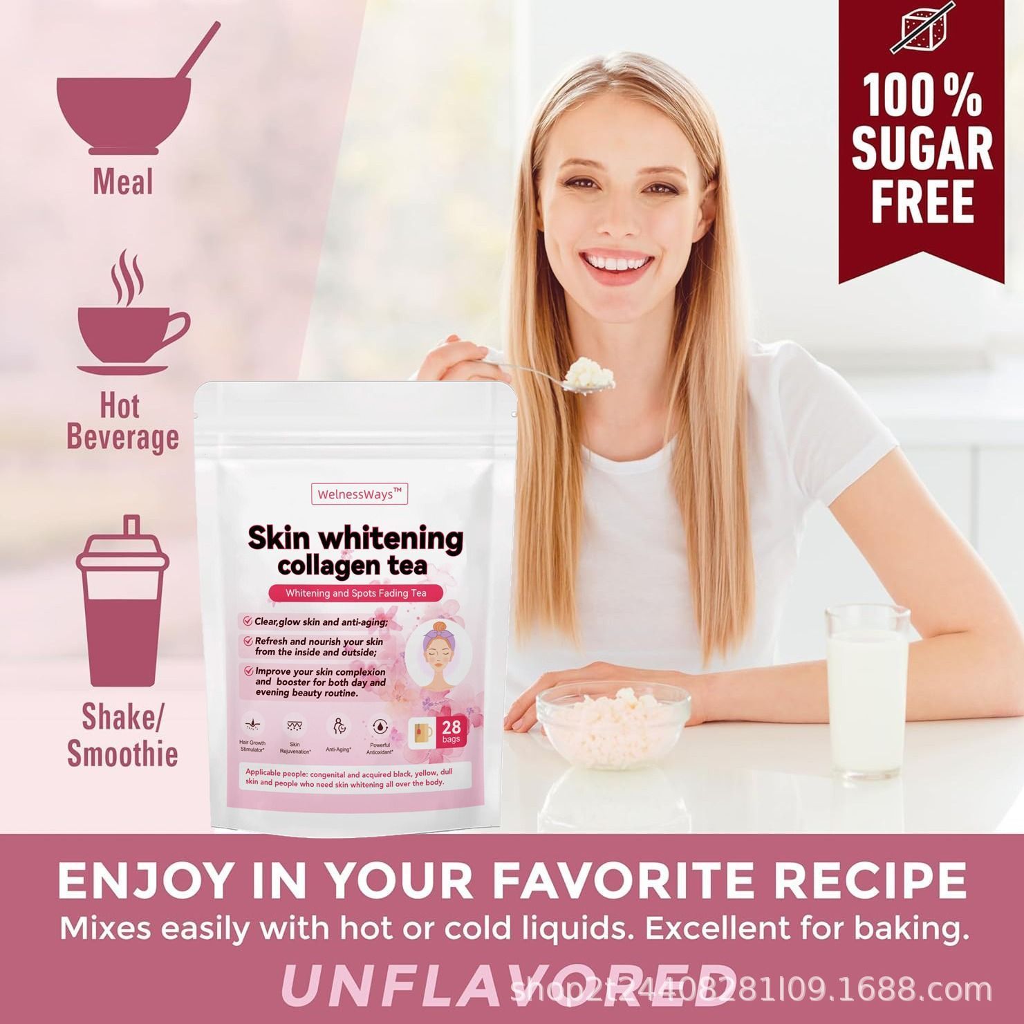 Improve your skin complexion Skin whitening collagen tea