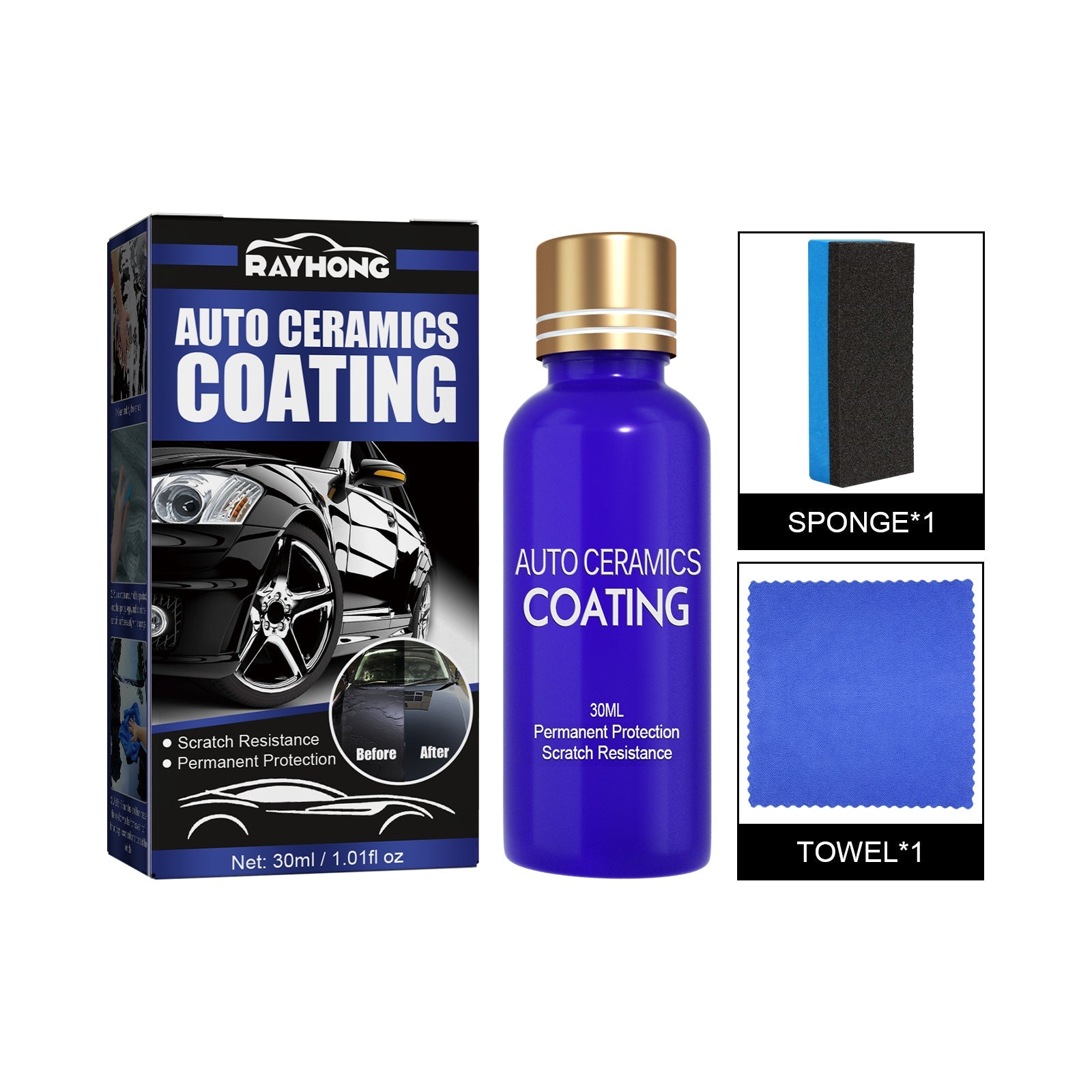 Ceramic Coating for Car Paint Protection, Bright Luster, Waterproof, Scratch Repair ,30ml