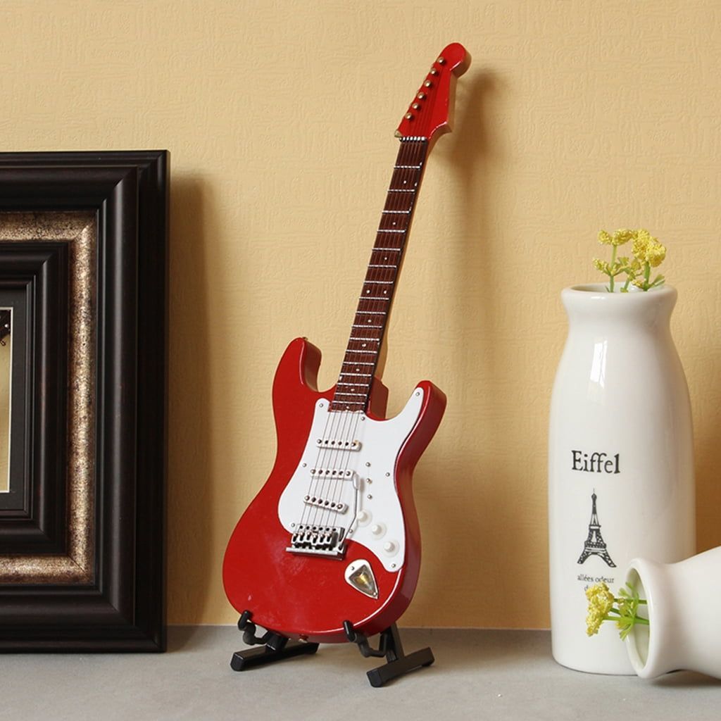 Mini Musical Instrument Miniature Electric Guitar Model Desktop Decoration Gift