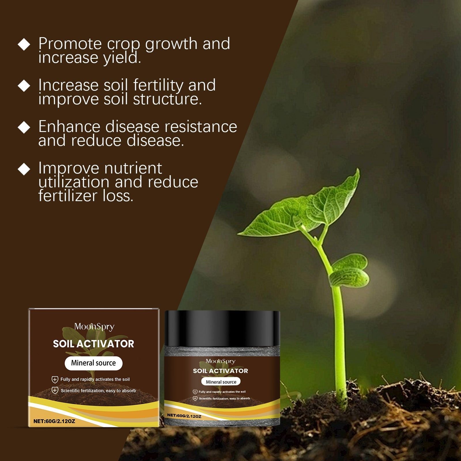 Boost Plant Growth with Soil Activator, Rooting, Fertilizer, Organic, Soil Health ,60g
