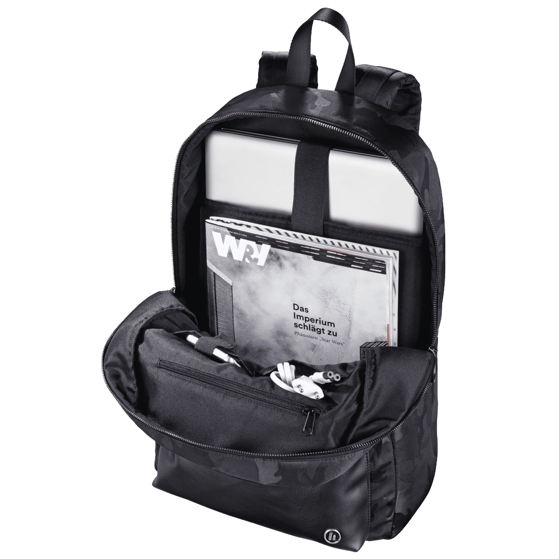 HAMA 101599 "Mission Camo" Notebook Backpack, up to 40 cm (15.6"), gun metal