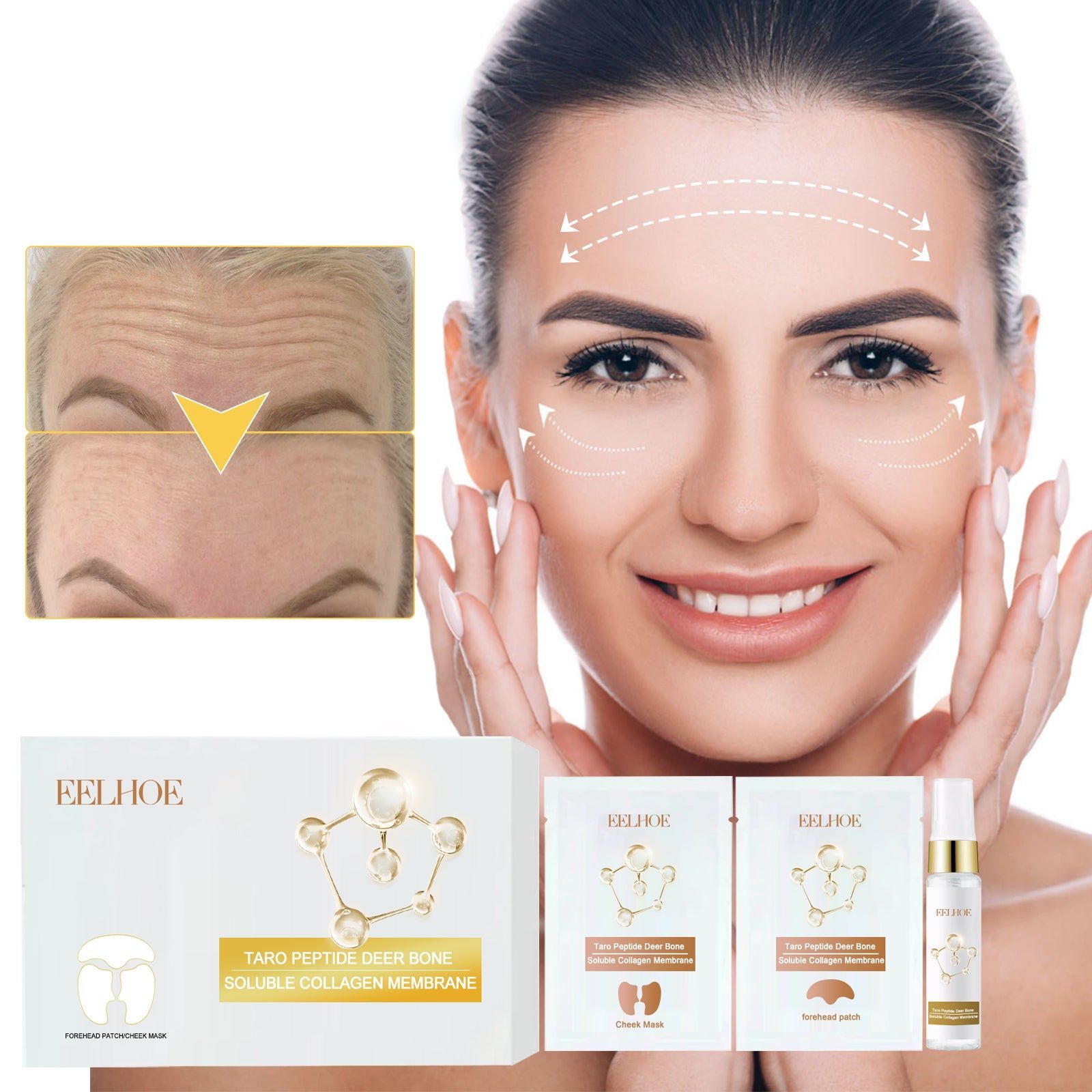 Collagen Mask for Firming Skin and Smoothing Wrinkles, Hydrating Anti-Aging Facial Patch ,1set