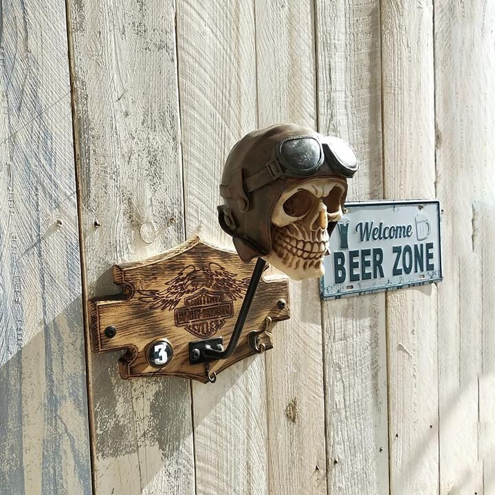 Motorcycle Skull Helmet Holder Skull Shape Helmet Holder Wall Decoration