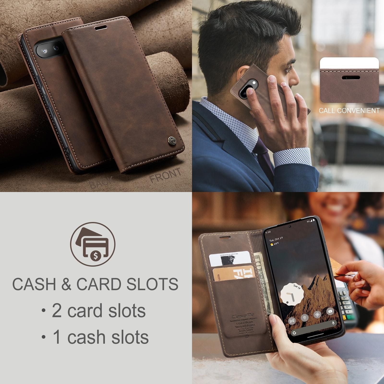 Multifunction Leather Case For Google Pixel 9a