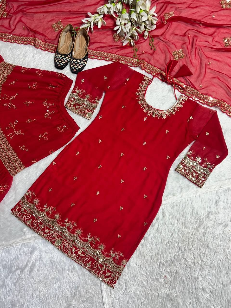Fab Zone Sharara Plazzo Style Suit with Stylish Top