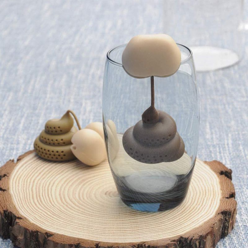 Poop Tea Strainer Loose Leaf Infuser Silicone Tea Leak Net Funny Steeper Tool