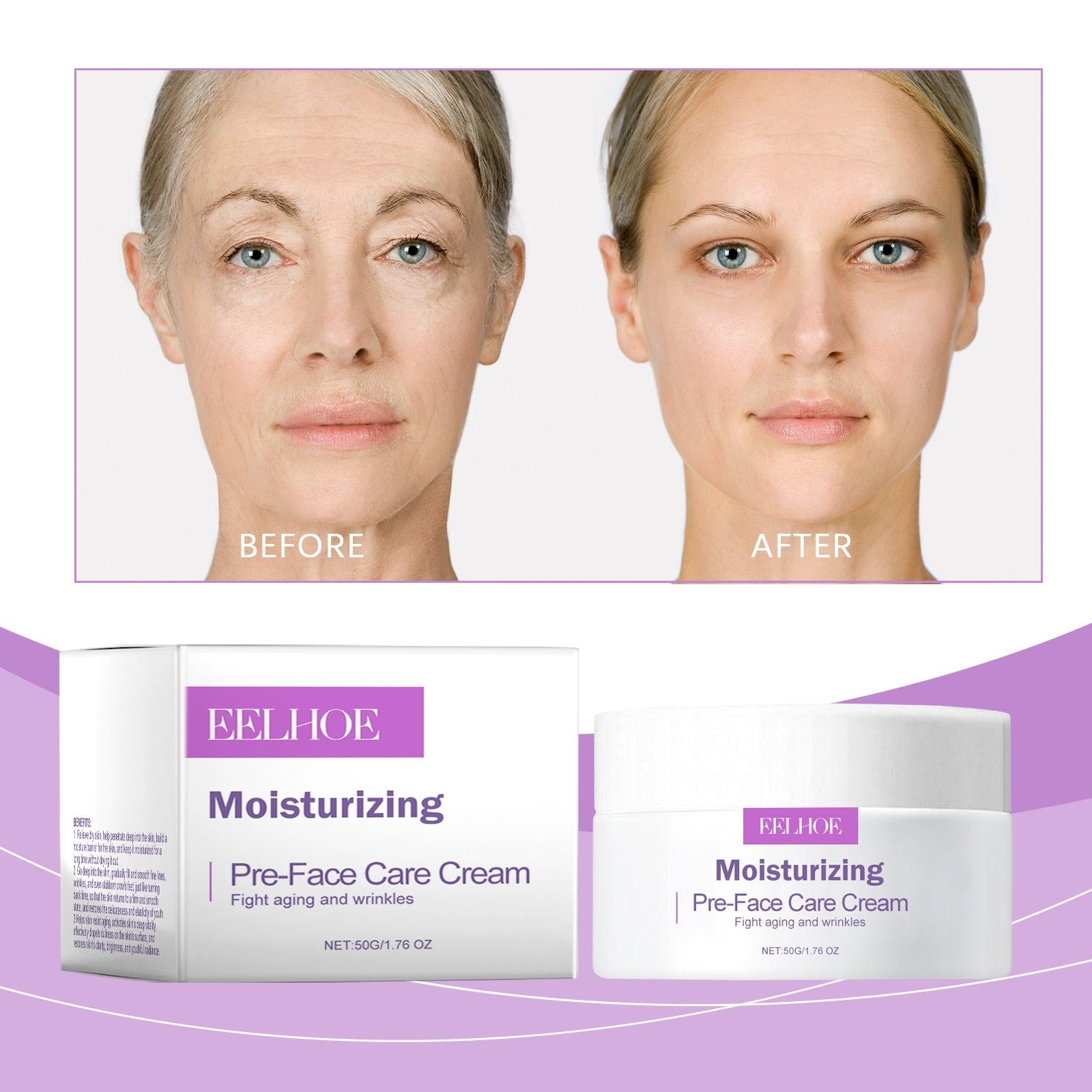 Facial Care Cream, Anti-Wrinkle, Hydrating, Youthful Skin, Hyaluronic Acid, Vitamin C ,50g