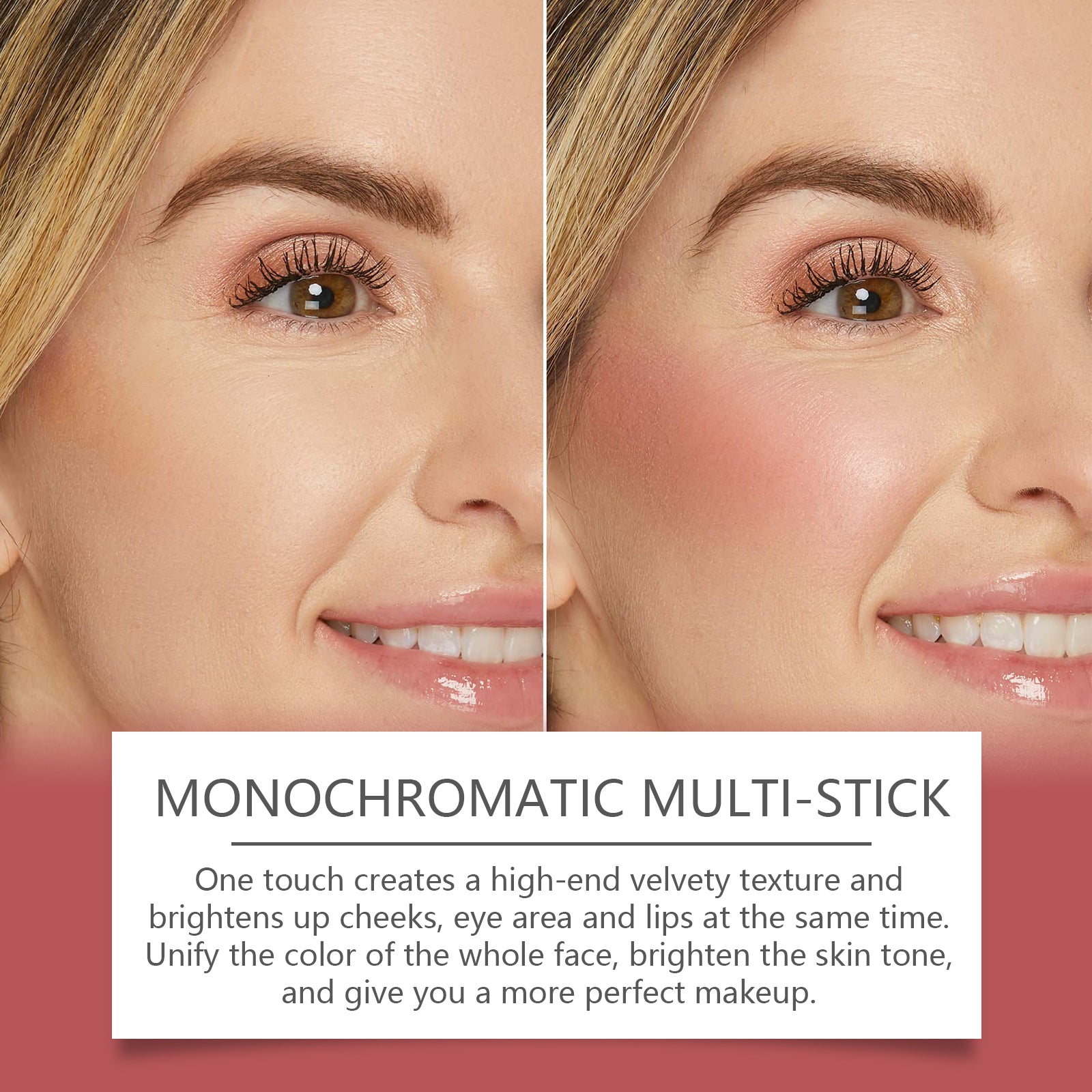3-in-1 Color Stick Blush Eyeshadow, Long-Lasting Brightening, Moisturizing, Makeup Essential ,4g/box