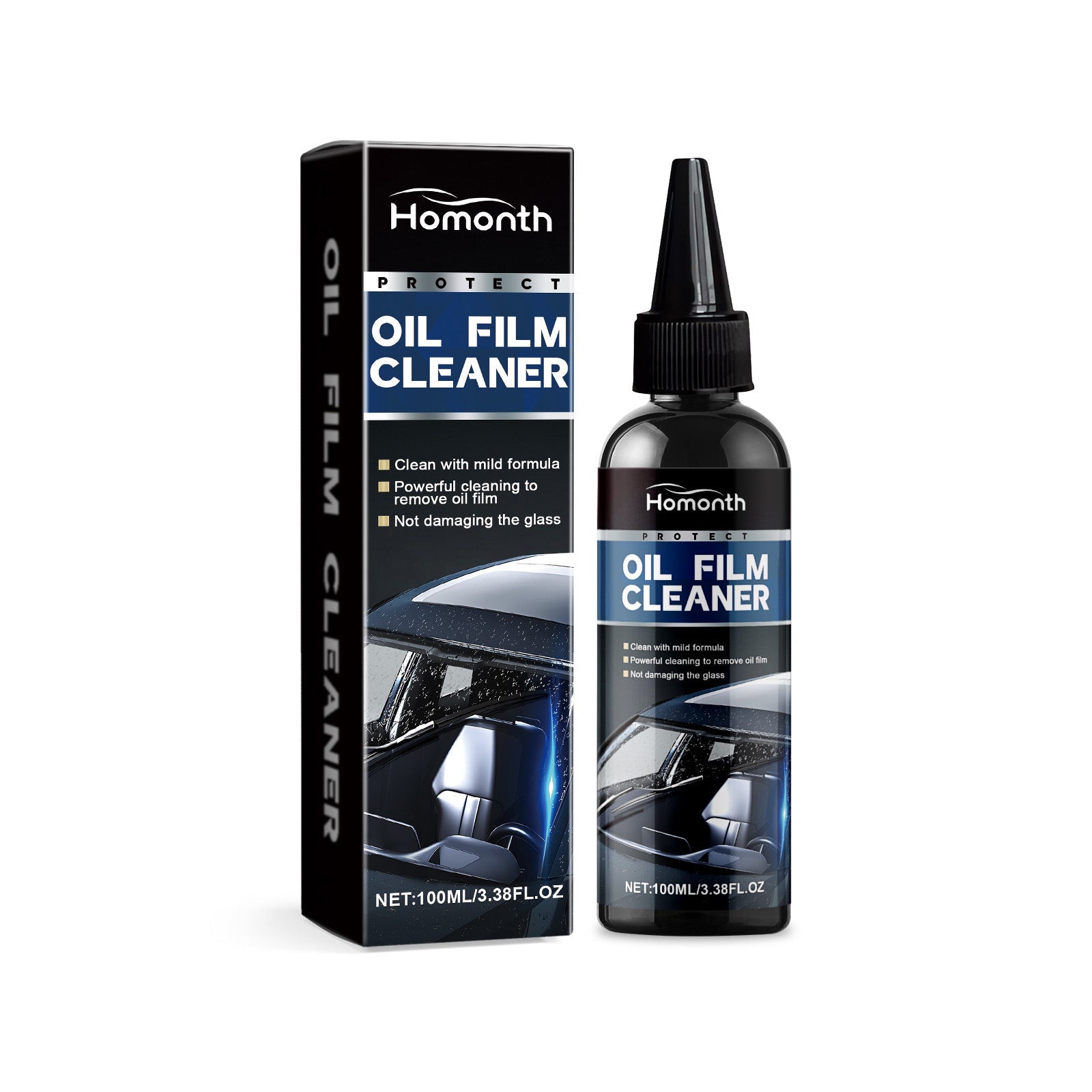 Car Oil Film Cleaner, Rainproof Glass Coating, Fog & Dust Removal, Safe & Long-lasting ,100ml