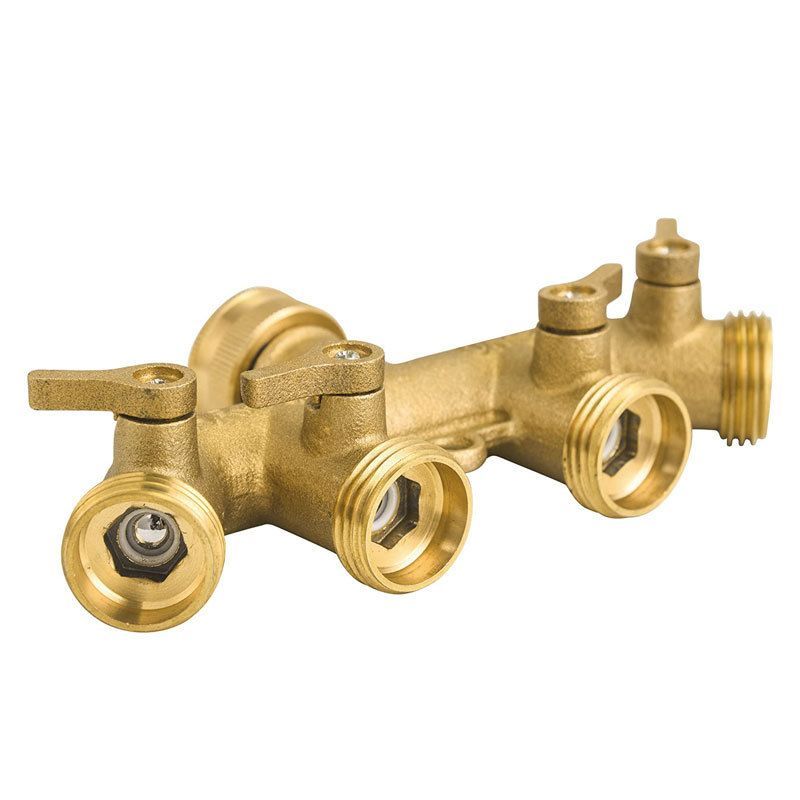 Garden Brass Hose Splitters 4 Way Tap Hose Connectors Water Distributor Switch Valves