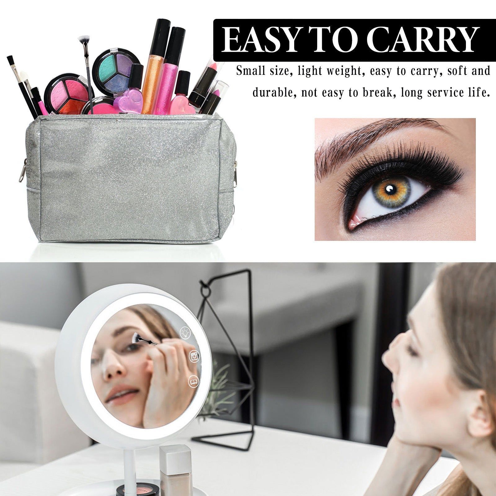 Fan-Shaped Double Mascara, Clear Roots, Voluminous Lengthening, Easy for Beginners ,1pcs