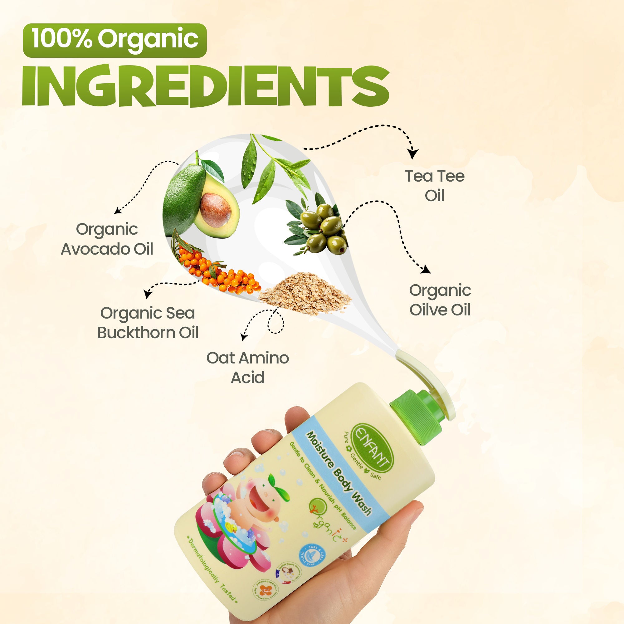 ENFANT Organic Plus Moisturizing Body Wash 500ml