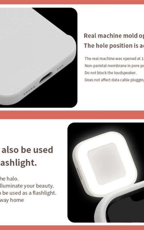 Selfie Phone Case LED Luminous Protective Cover With 4 Light Modes For iPhone