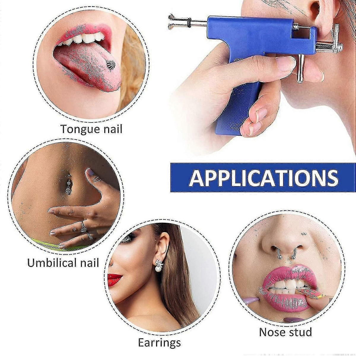 Ear Piercing Gun Set Stainless Steel Body Piercing Tool
