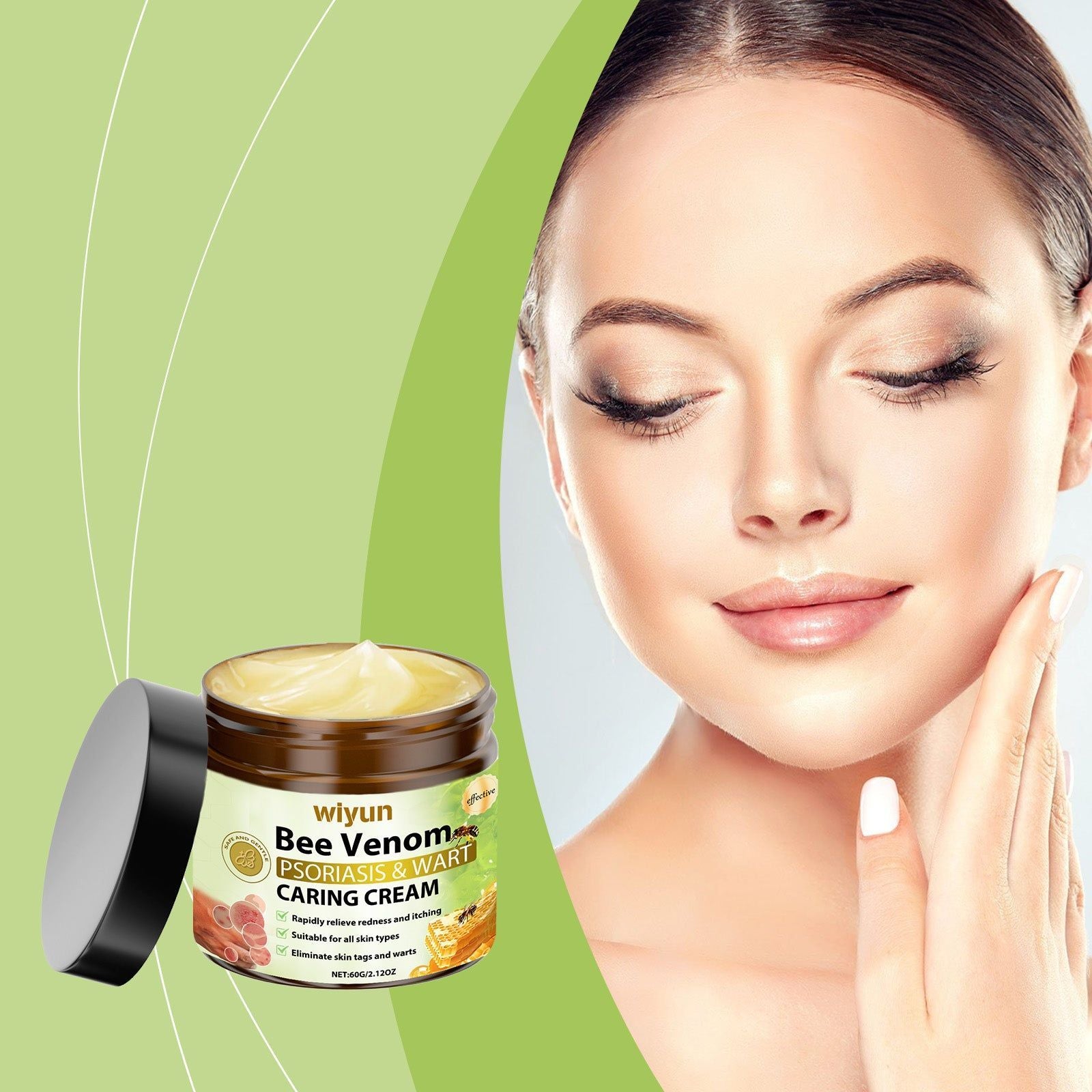 Bee Venom Skin Care Cream, Nourish & Remove Skin Tags, Gentle Face & Body Treatment ,60g