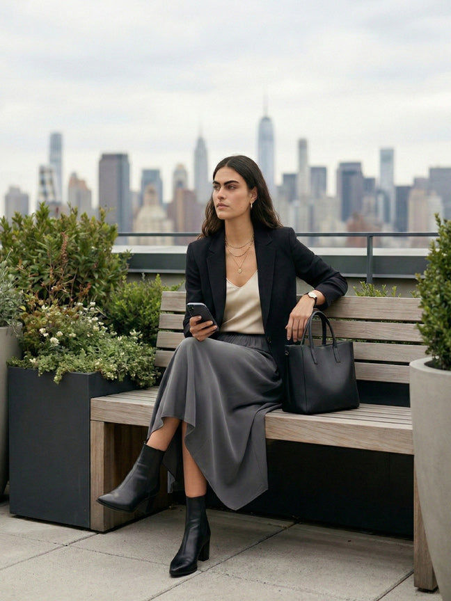 B newYork eco cocoon paneled skirt