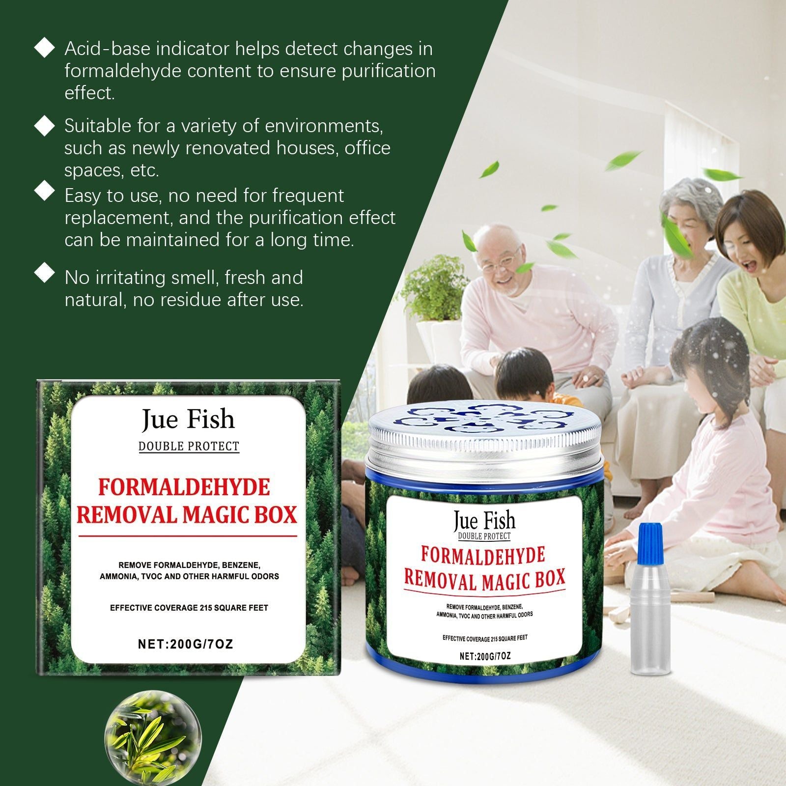 Clean Formaldehyde Magic Box, Indoor Air Purifier, Odor Removal, Fresh Home ,1 set