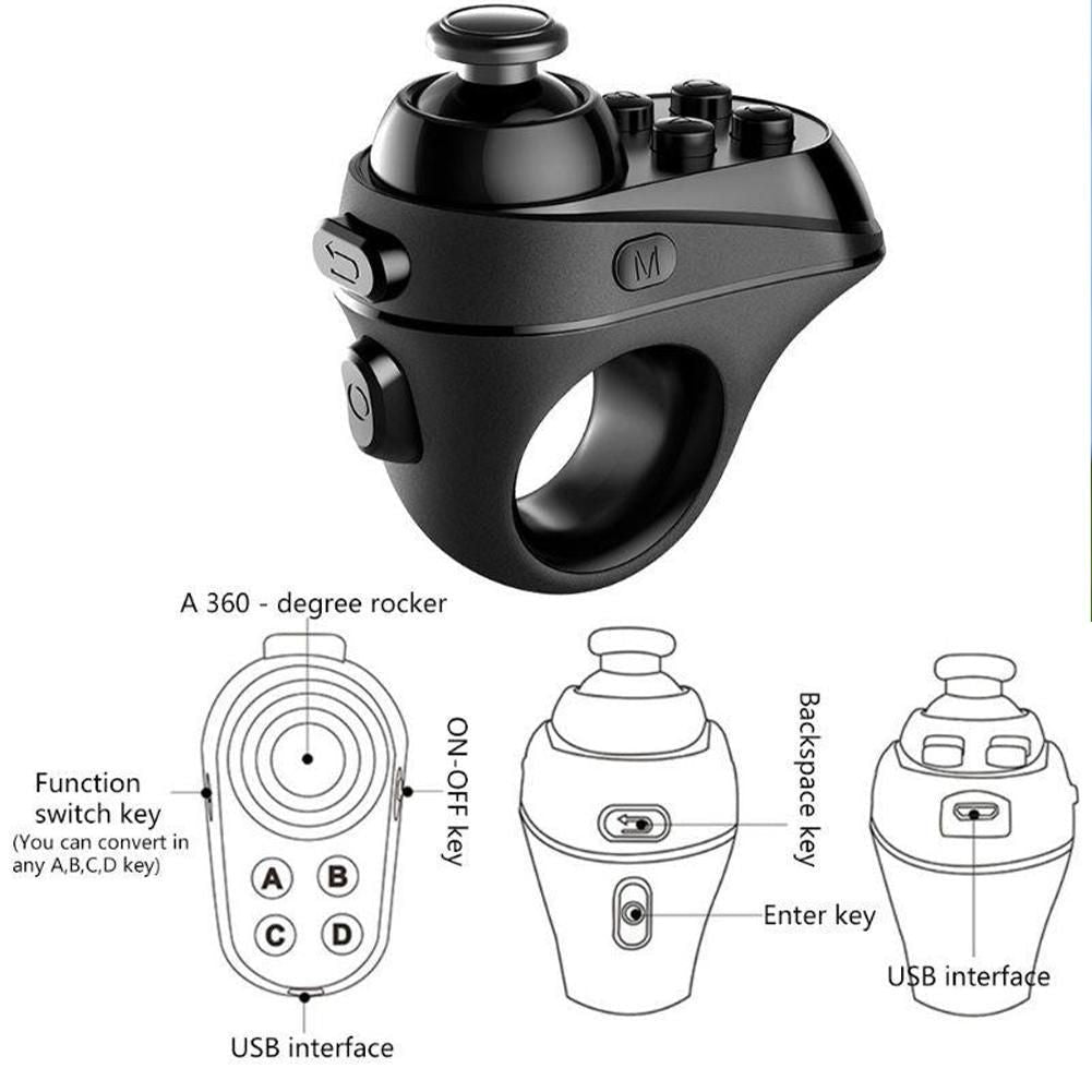 Remote Controller Ring Mini Bluetooth VR Controller Gamepad For Android iOS