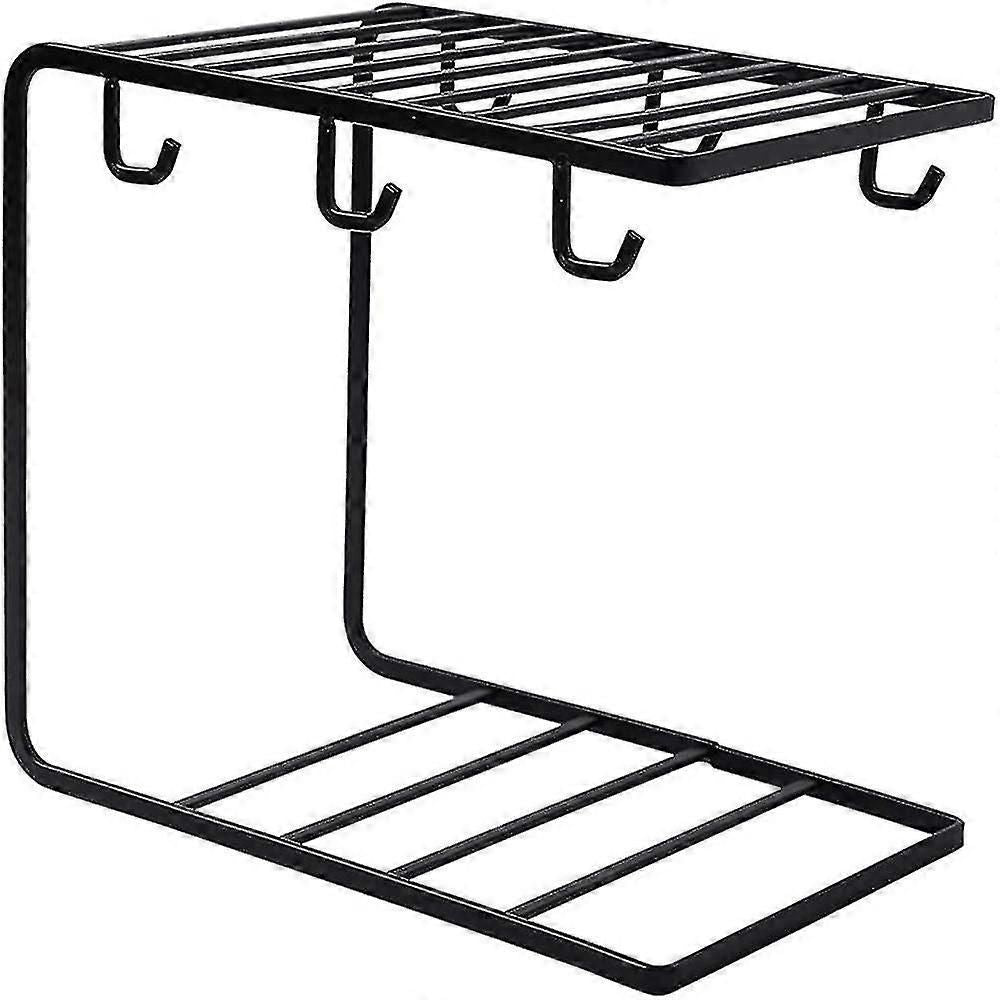 1 Pcs Coffee Cup Holder 6 Hooks Metal Cup Rack Tea Cup Display Stand For 6 Cups Saucer Spoon Sets