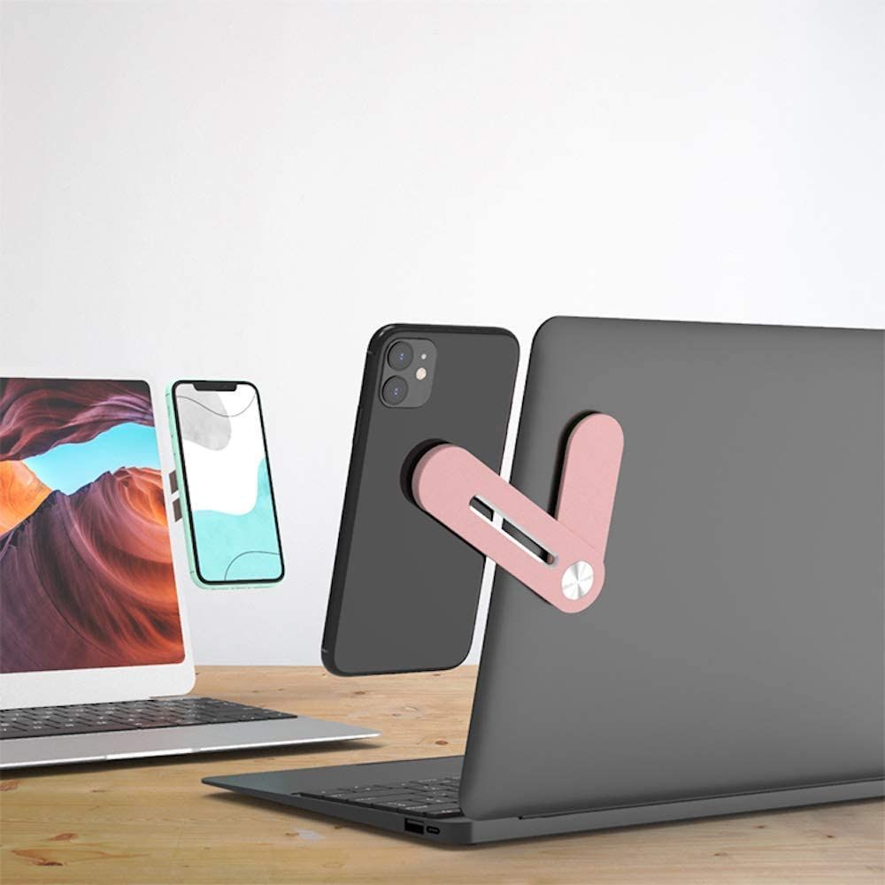 Laptop Phone Holder Notebook Expansion Bracket Side Mount Clip Magnetic Laptop Phone Stand