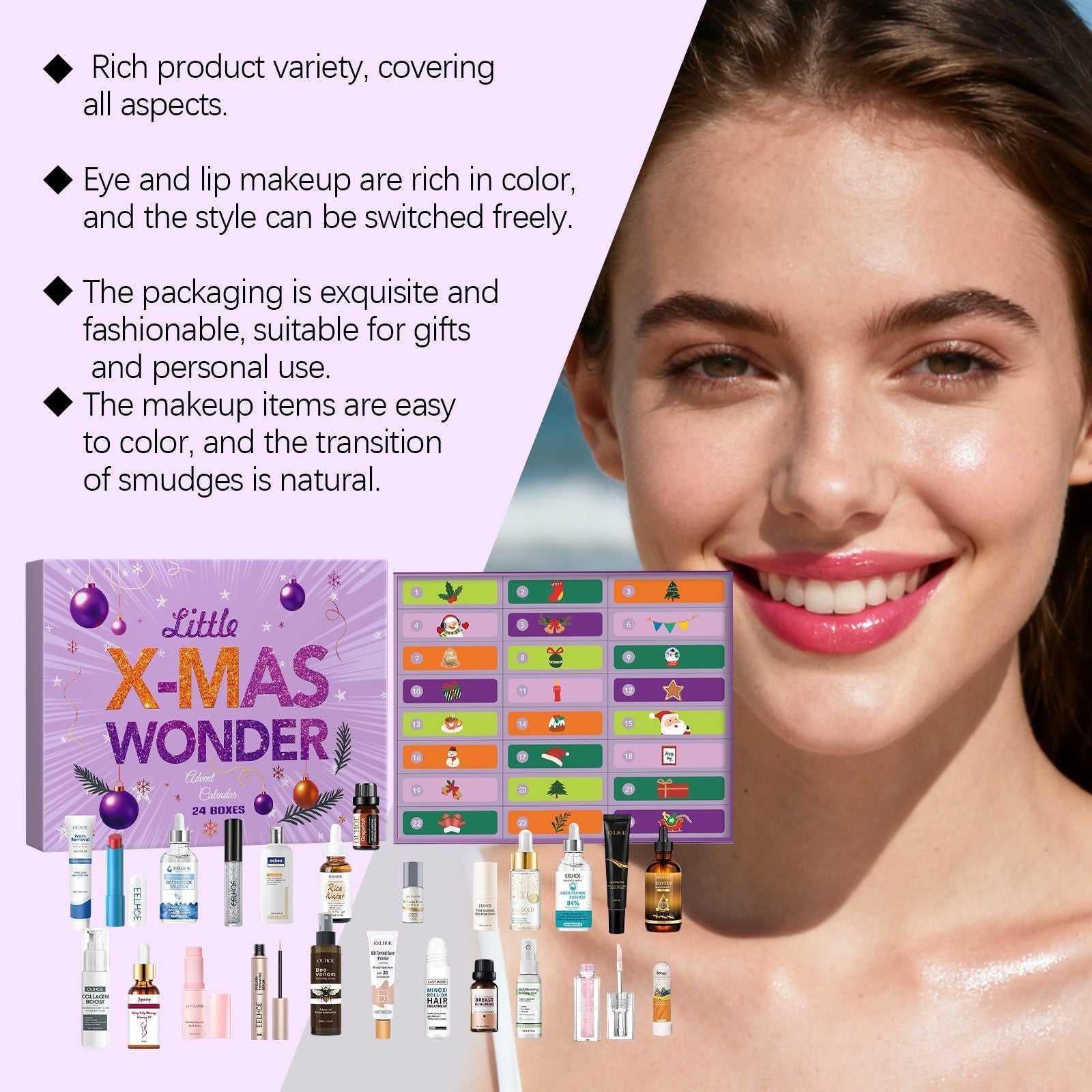 Christmas Beauty Blind Box, Skincare, Moisturizer, Surprise Gift, Holiday Makeup ,24 boxes