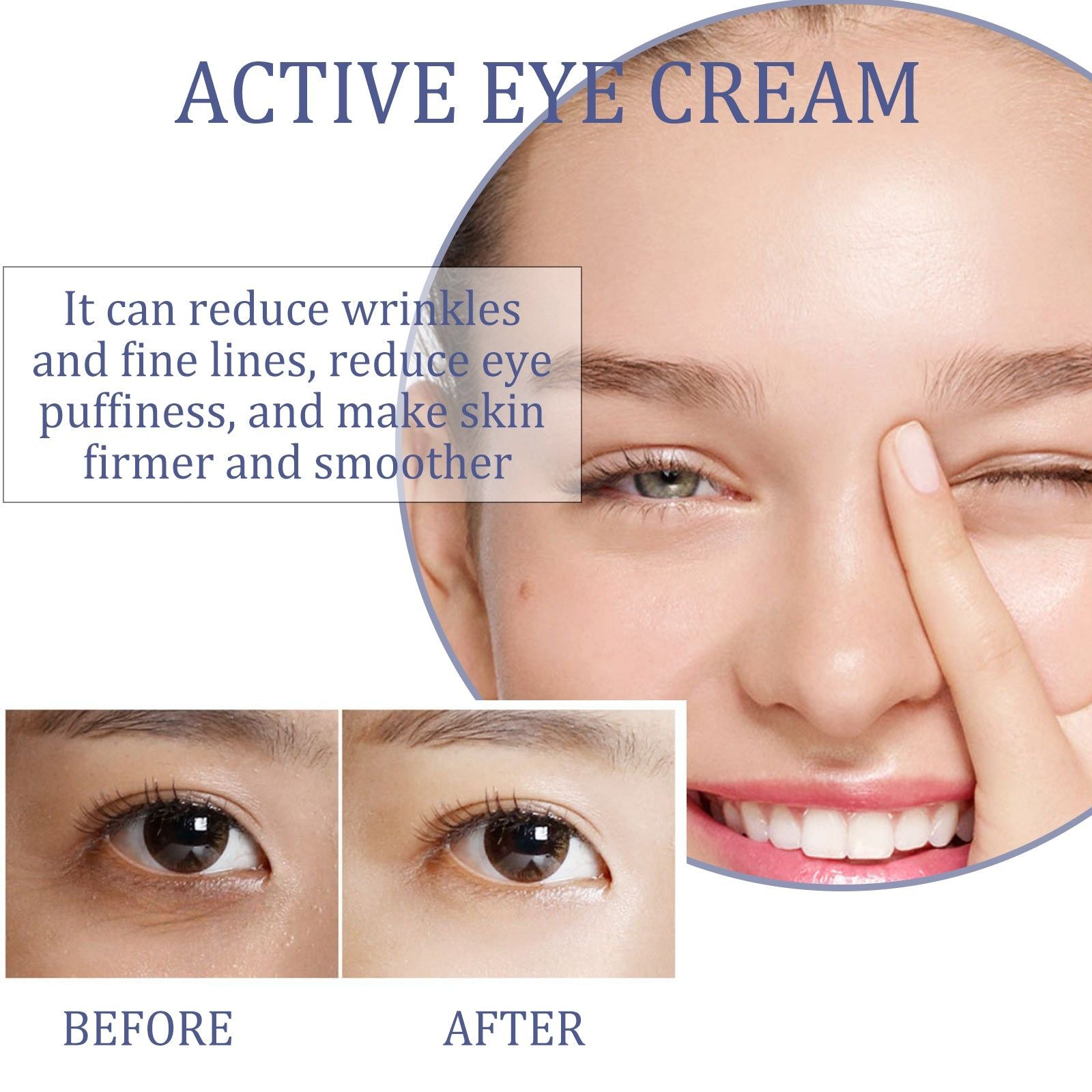 Active Eye Cream, Dark Circles, Puffiness, Wrinkles, Eye Care, Brightening, Firming ,30ml