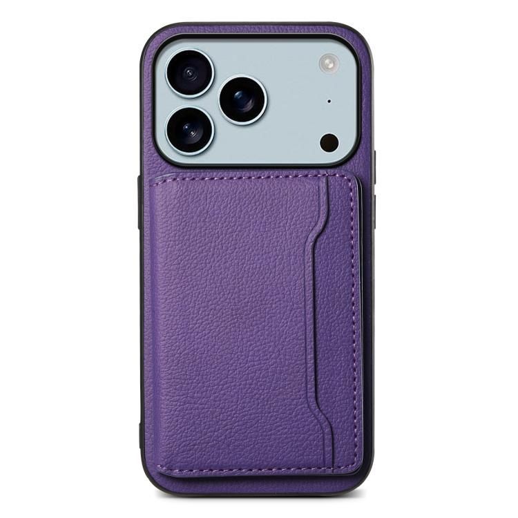 For iPhone 18 Pro Max / iPhone 17 Pro Max Calf Texture Card Bag Design Full Coverage Phone Case