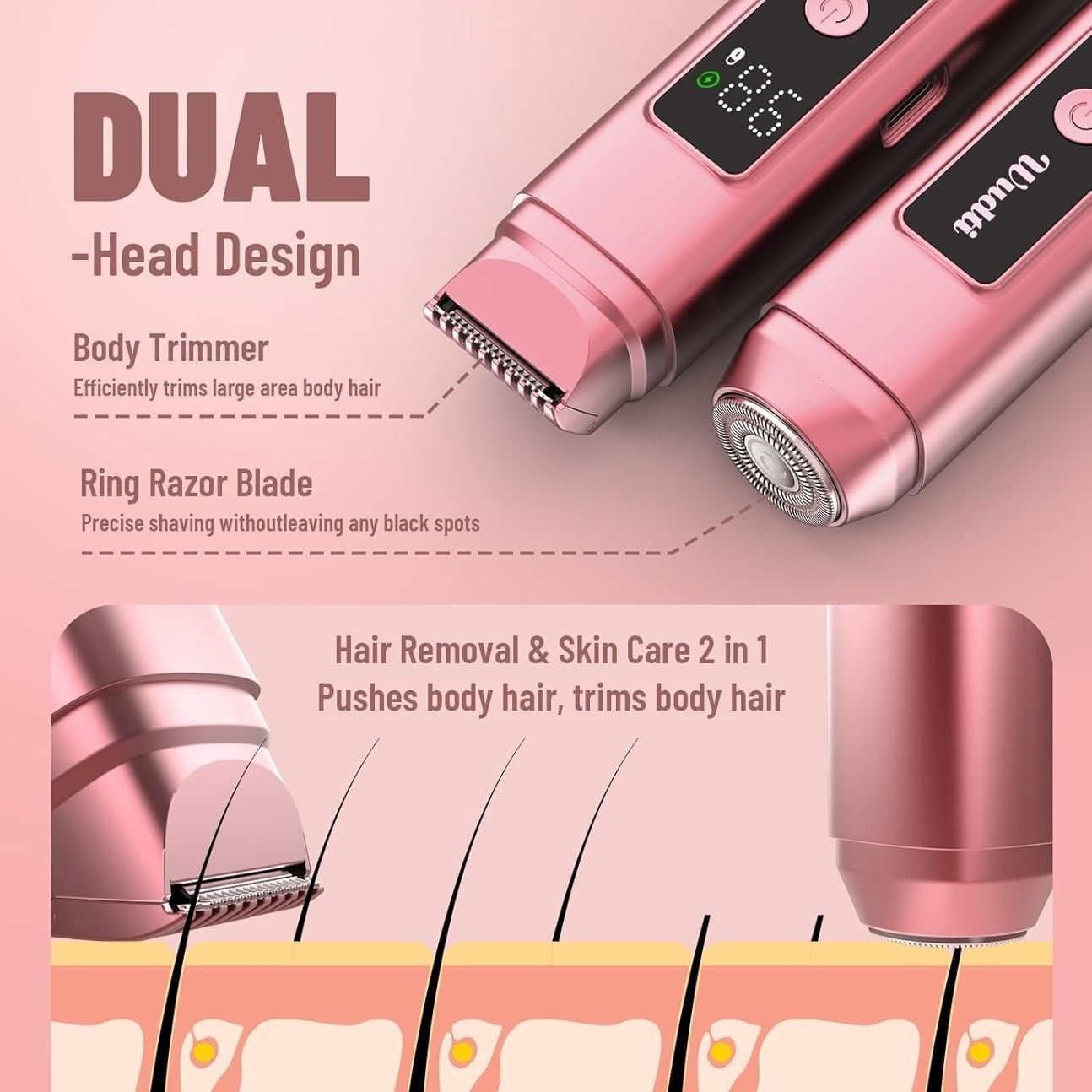 Dual-Head Women's Hair Remover Trimmer