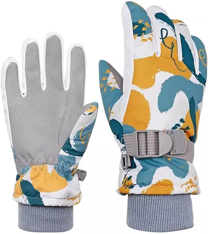 Kid Thermal Winter Gloves Children Printed Gloves Waterproof Touch Screen Gloves