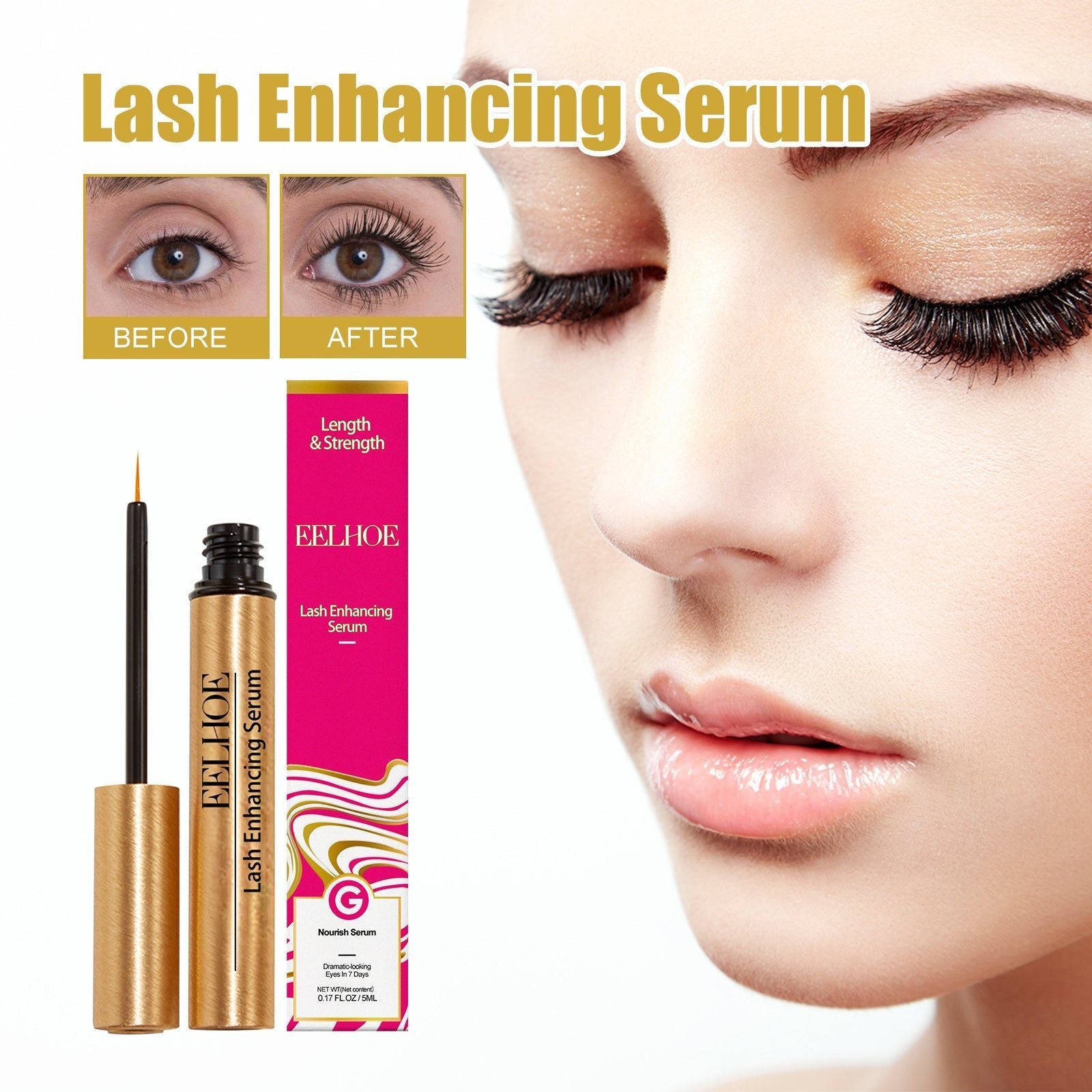 Curling Eyelashes Serum, Natural Long, Thick, Moisturizing, Lash Enhancer ,5ml