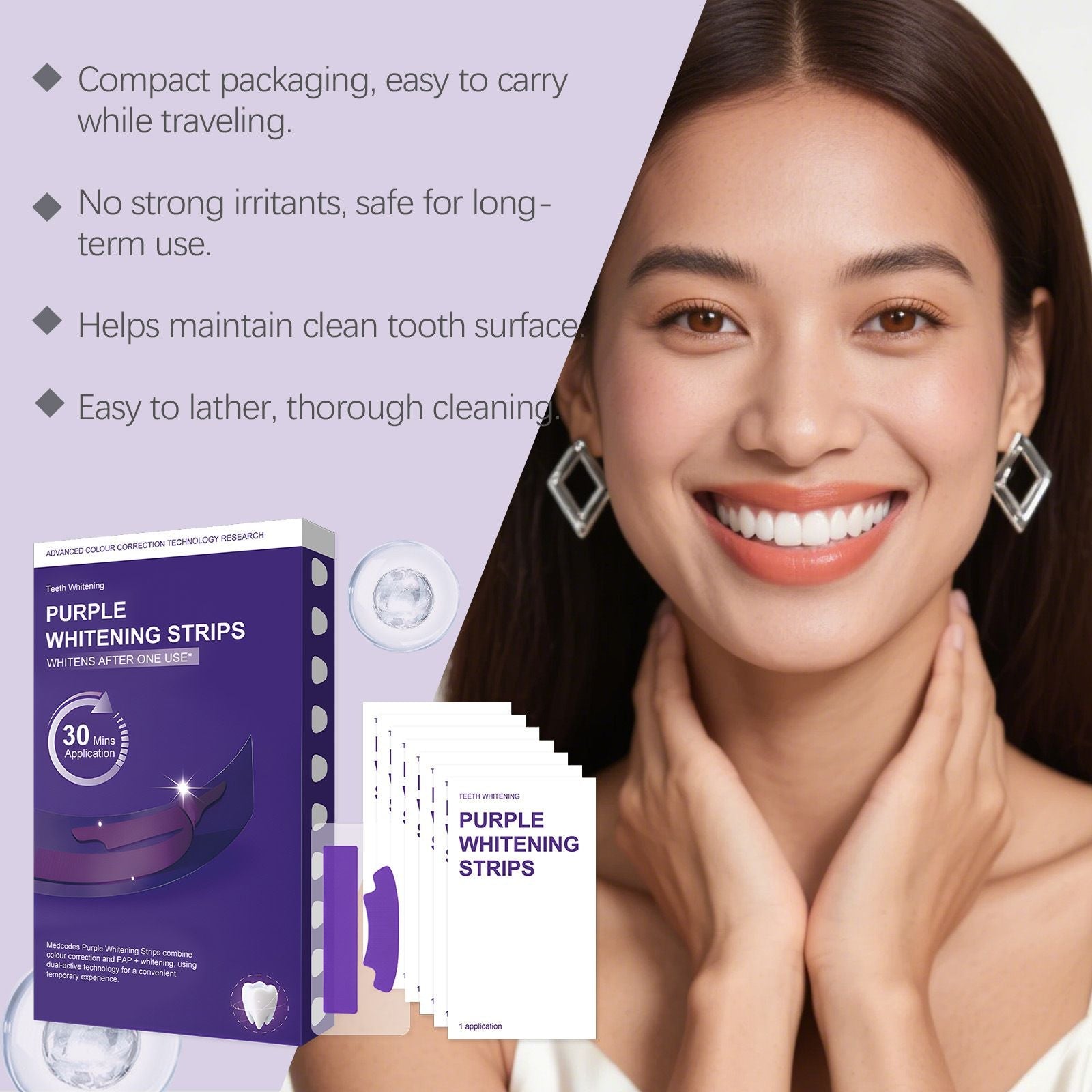 Purple Teeth Whitening Strips 7pcs