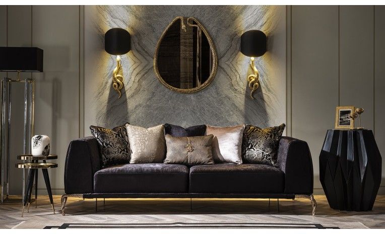 Majesty Black 3 Seater Sofa