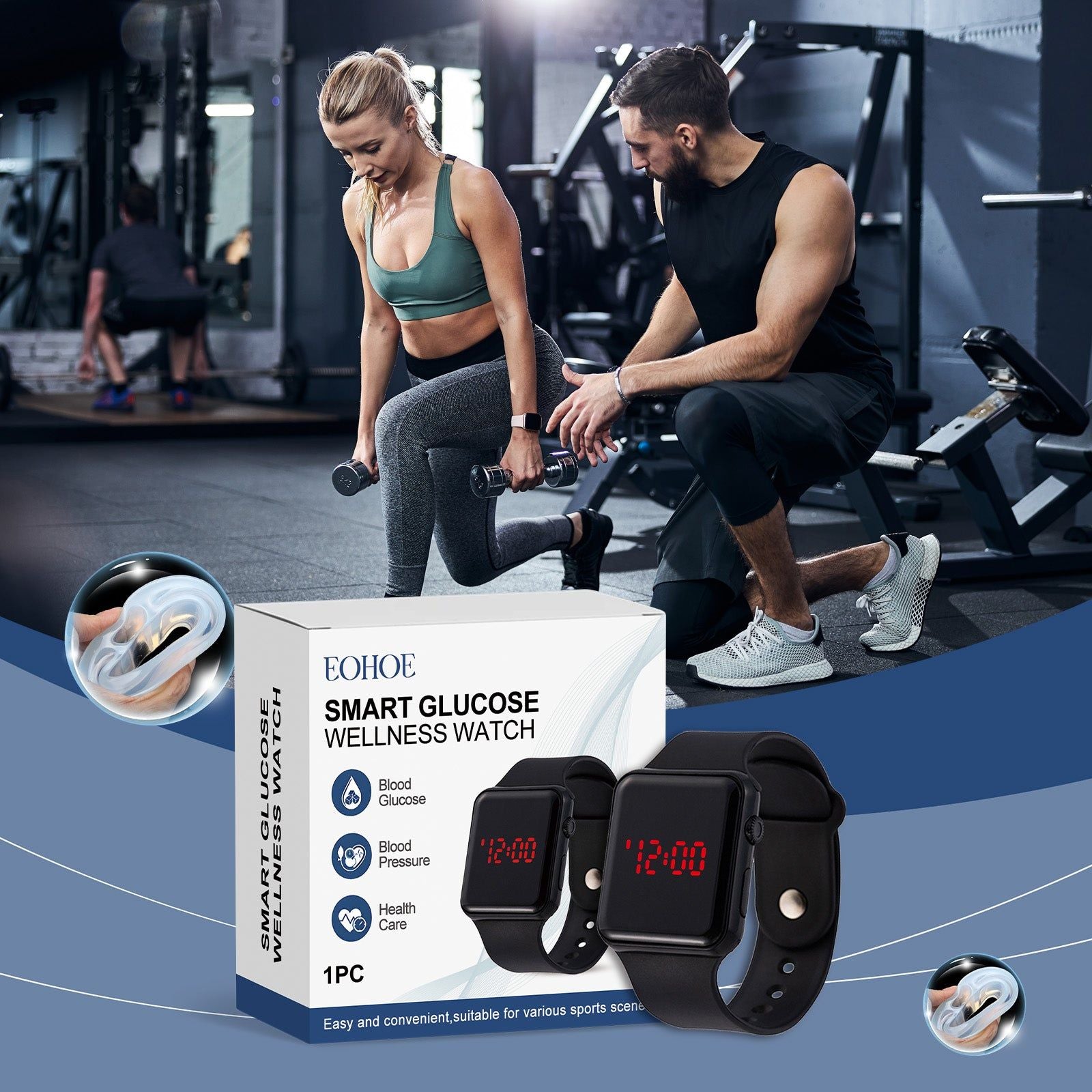 Body Care Watch, Fitness Tracker, Outdoor Exercise, Fat Burn, Health Monitoring ,1pcs