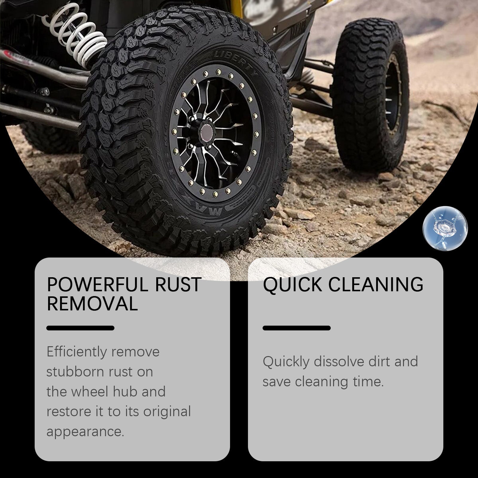 Car Rust Cleaner, Fast Car Cleaning Decontamination, Tire Rust Removal, Eco-Friendly Car Detailing ,120ml