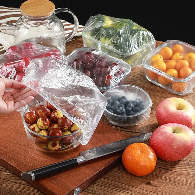 100 Pieces No-Smell Food Fresh Bowl Covers – Leak-Proof, Airtight Lids for Freshness and Food Storage