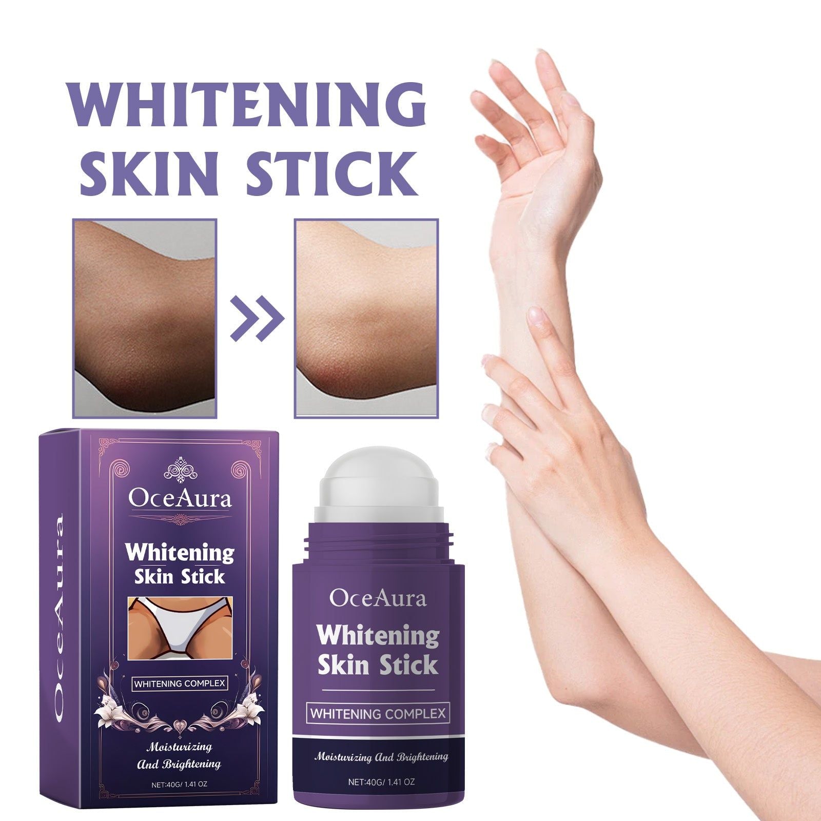 Brightening Moisturizer for Dull Skin, Lighten Tone, Elbow, Underarm, Hydrating, Whitening, Natural Ingredients ,40g