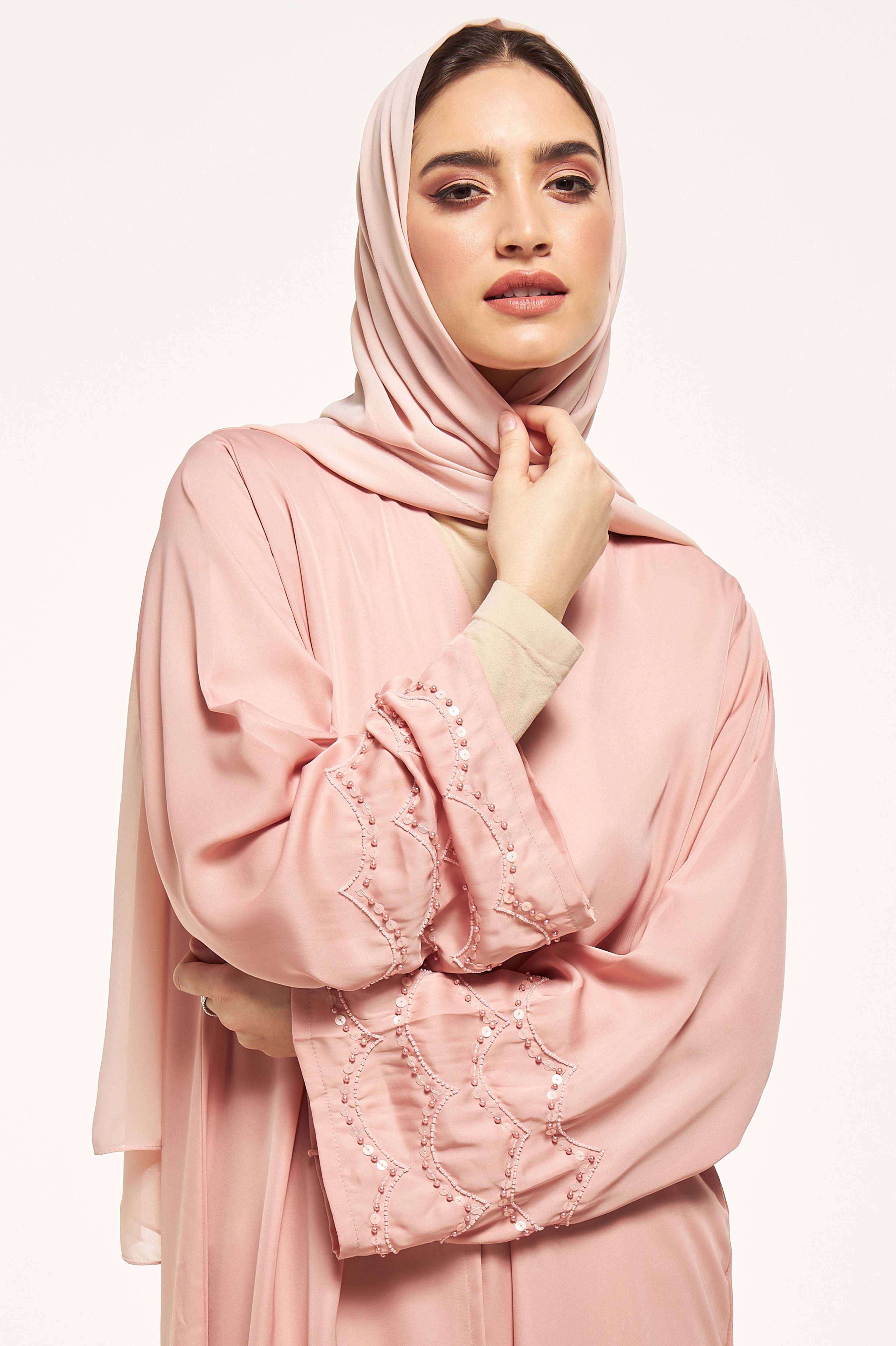 MOiSTREET Embellished Abaya with Sheila