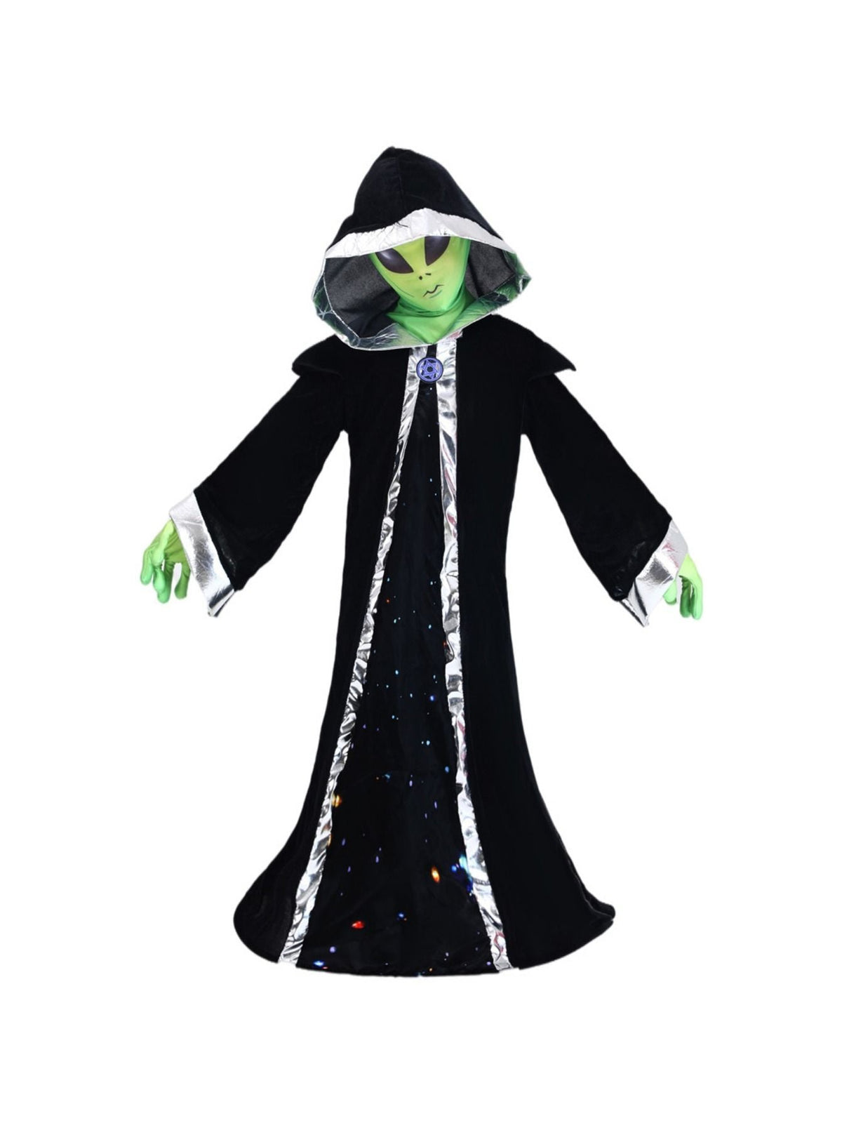 Long Hooded Cloak With Mask And Gloves Imitation Alien Suit,Halloween Costume