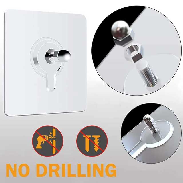 Heavy-Duty Screw Transparent Wall Hook Hanger for Home & Office Organization