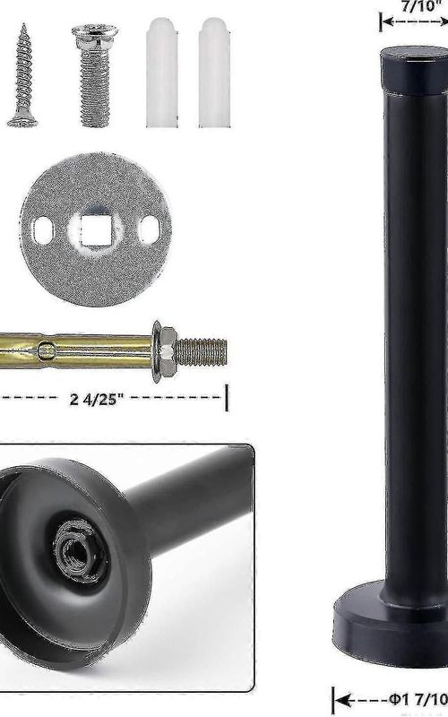 Brushed Stainless Steel Wall Mount Door Stopper With Soft Rubber Bumper