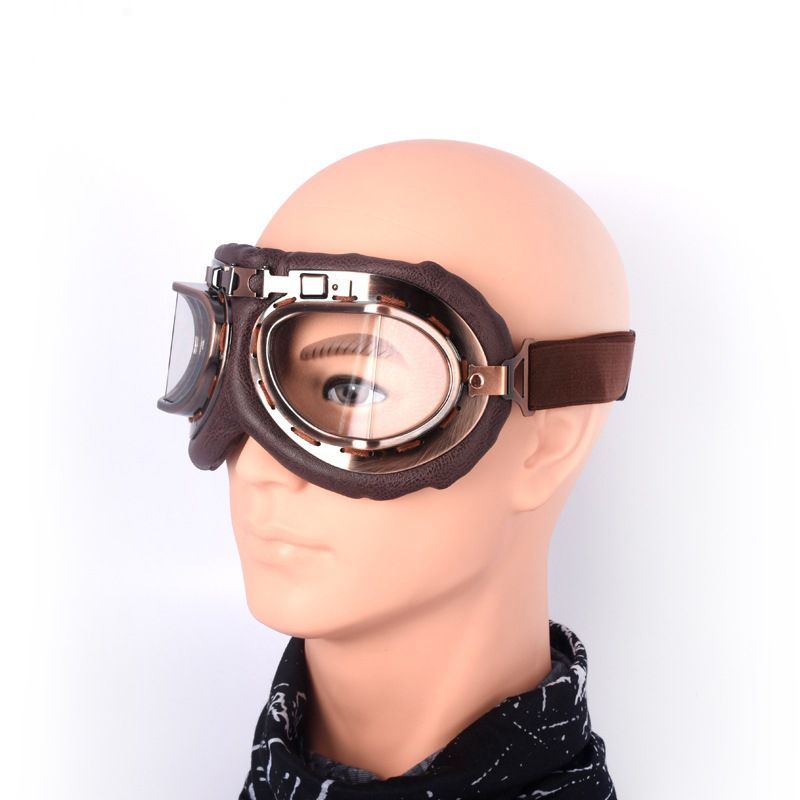 Retro Motorcycle Goggles Vintage Helmet Sunglasses Hiking Ski Eyewear