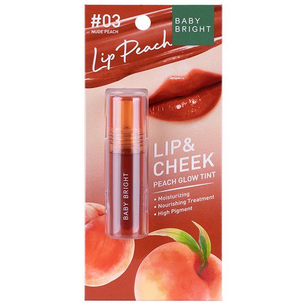 LIP & CHEEK PEACH GLOW TINT 2.4G BABY BRIGHT (M) #03 NUDE PEACH