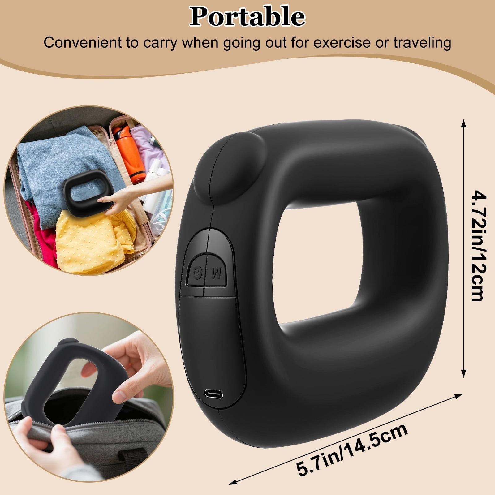 Electric Fascia Ring Vibration Massager with Heat Deep Tissue Messager Mini Yoga Ring