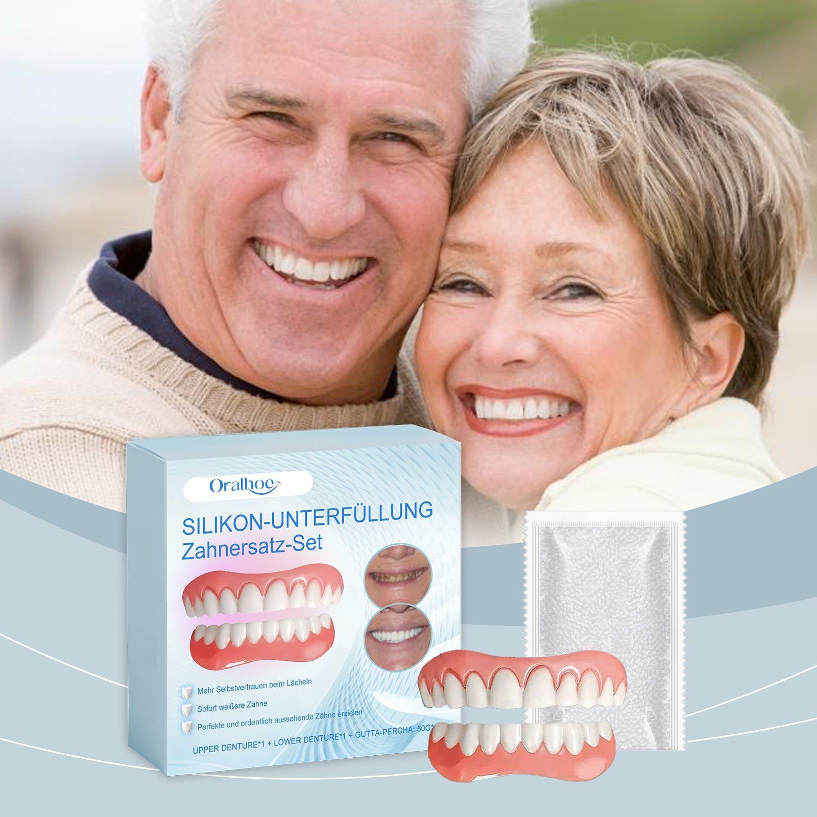 Enhance Your Smile Instantly, Dental Care Cosmetic Denture Set, Natural Fit, Comfortable, Quick Results ,1 set