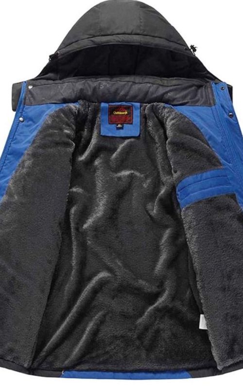 Men Winter Waterproof Jacket Warm Windproof Hooded Fleece Coat Mountain Ski Warm Outwear