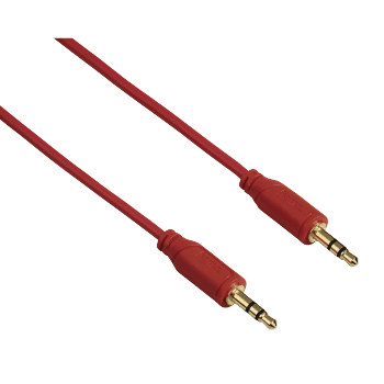 Hama  135783 "Flexi-Slim" 3.5 mm Audio Jack Cable, gold-plated, red, 0.75 m